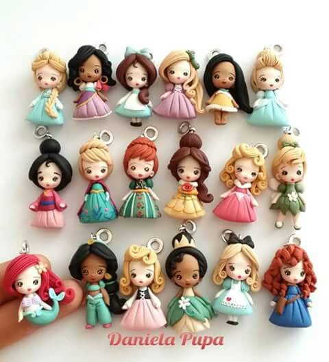 Polymer clay doll pendants