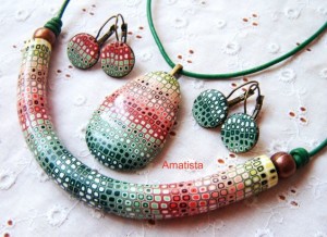 Polymer clay jewelry sets to wear on Monday at the office