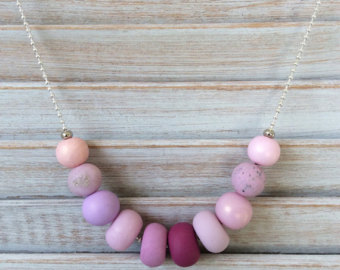 A bit of color and fun into a simple polymer clay necklace