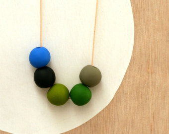 A bit of color and fun into a simple polymer clay necklace