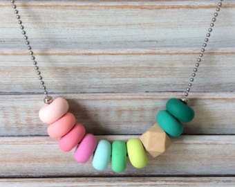 A bit of color and fun into a simple polymer clay necklace