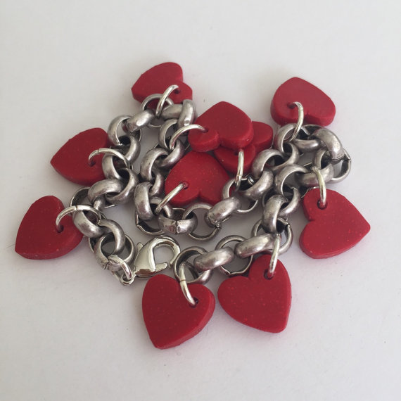 fimo / polymer clay flower charm bracelet 