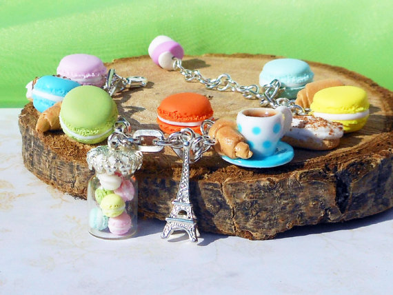 fimo/ polymer clay french dessert charm bracelet