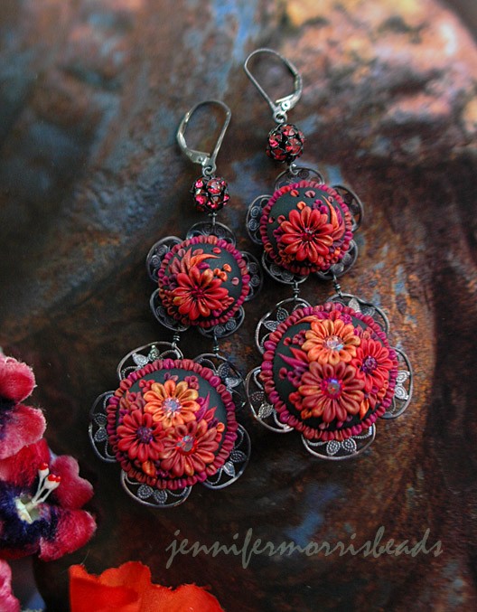 vintage polymer clay earrings