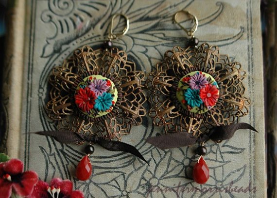 vintage polymer clay earrings