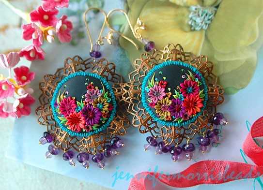 Vintage polymer clay earrings ideas