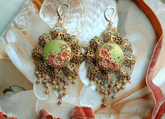 vintage polymer clay earrings