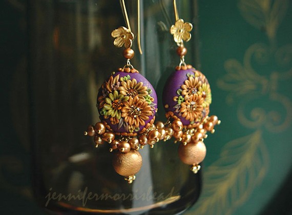 vintage polymer clay earrings