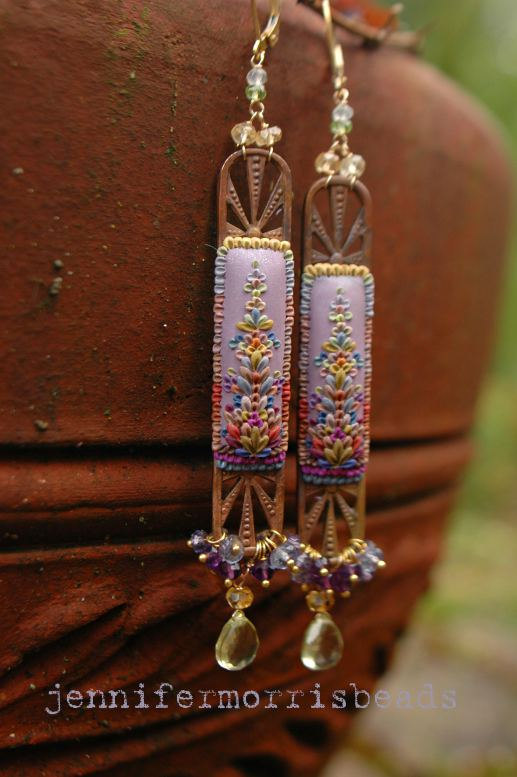 vintage polymer clay earrings