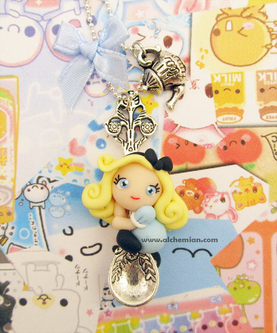 Polymer clay doll pendants