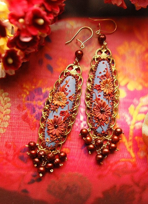 Vintage polymer clay earrings ideas