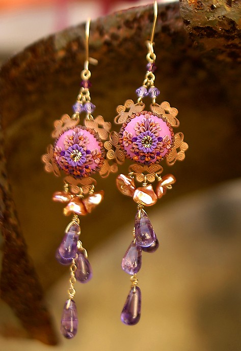 Vintage polymer clay earrings ideas