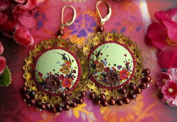 Vintage polymer clay earrings ideas