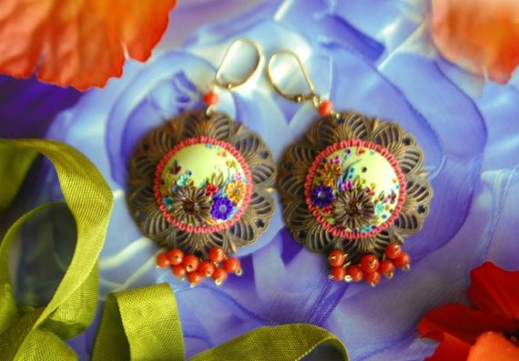 vintage fimo earrings