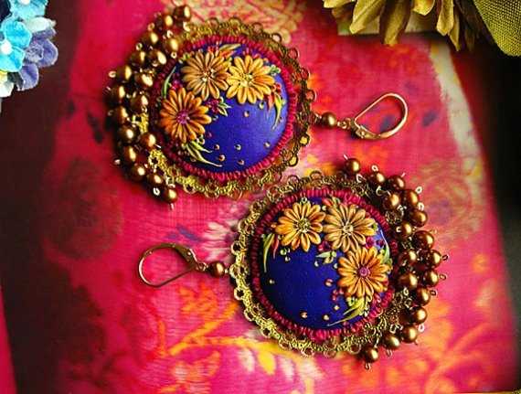 Vintage polymer clay earrings ideas