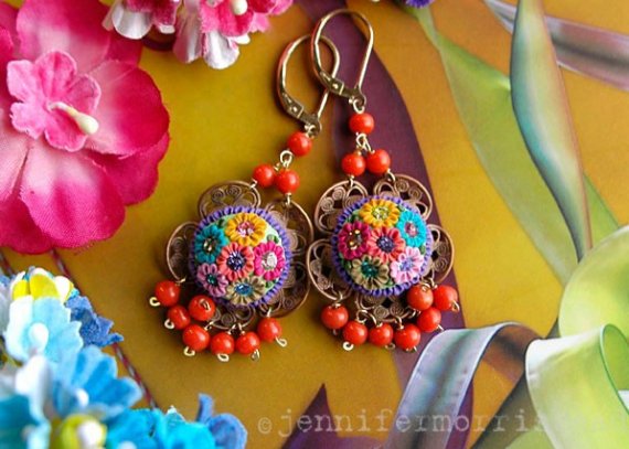 Vintage polymer clay earrings ideas