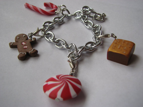 fimo / polymer clay holiday charm bracelet 