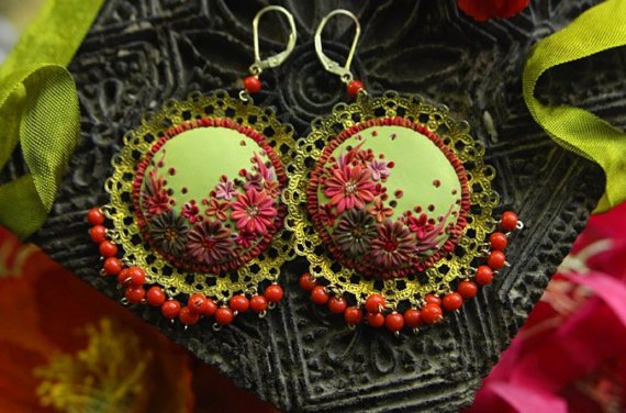 vintage polymer clay earrings