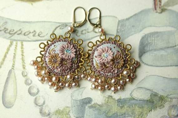 Vintage polymer clay earrings ideas