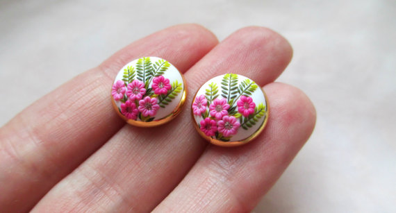 polymer clay earrings fimo studs