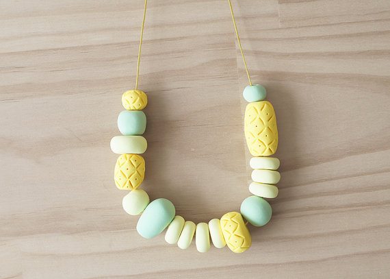 A bit of color and fun into a simple polymer clay necklace