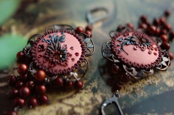 Vintage polymer clay earrings ideas