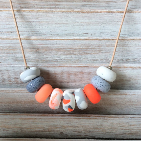 A bit of color and fun into a simple polymer clay necklace