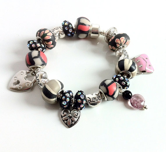 polymer clay charm bracelet - ideas to accessorize your day