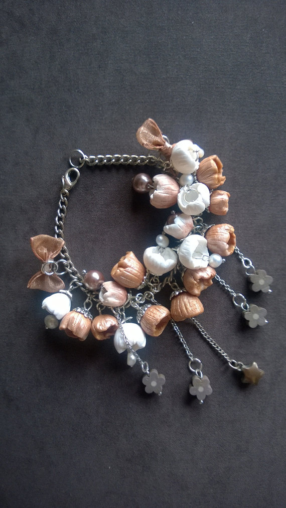 fimo / polymer clay ballerina charm bracelet 