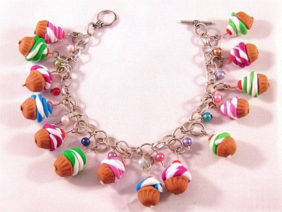 fimo/ polymer clay charm bracelet 