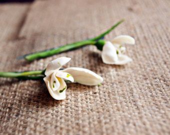 polymer clay flower - Snowdrops