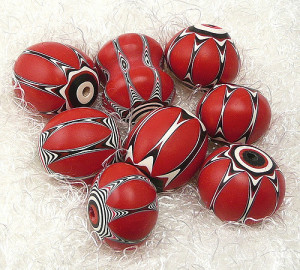 Polymer clay red beads ideas