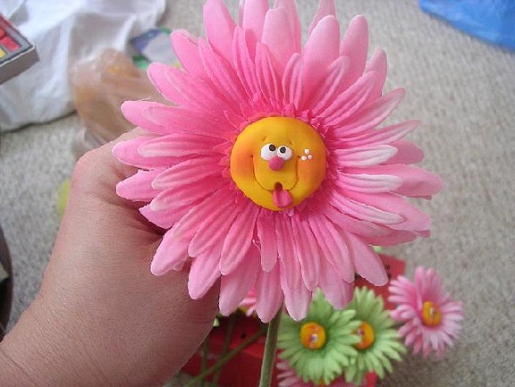 Polymer clay happy flowers