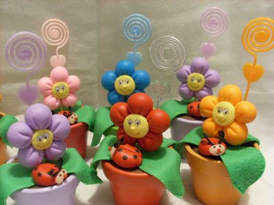 Polymer clay happy flowers