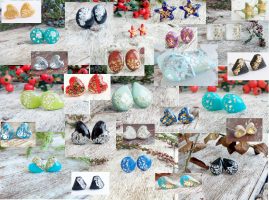 Check this Polymer clay gold leaf stud earrings, you might like it!