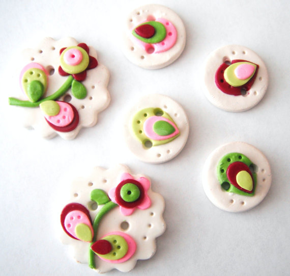 Polymer clay buttons