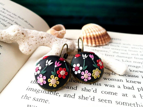 40 Polymer clay colorful earrings ideas