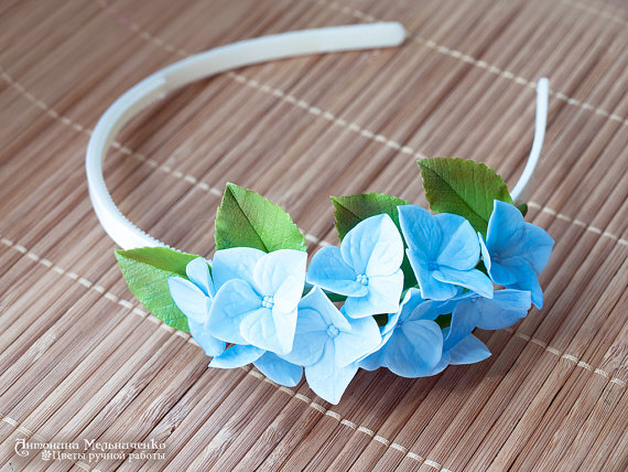 Headband Hydrangea Hairband - Polymer Clay Flowers