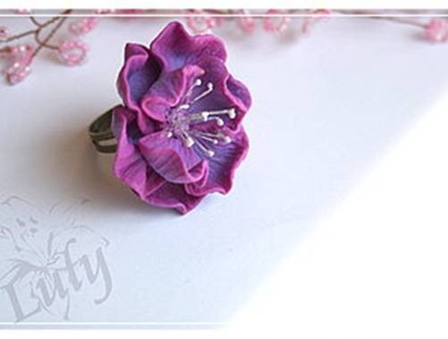 Polymer clay flower ring tutorial