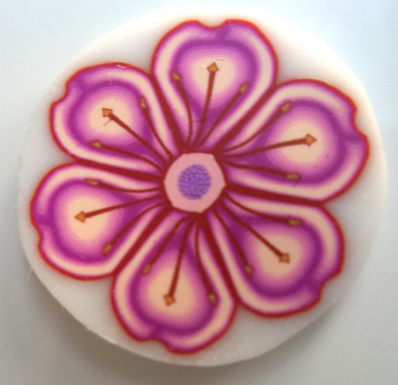 Polymer Clay cane , Millefiori Cane , Purple flower Cane, Unbaked polymer clay cane, Fimo cane