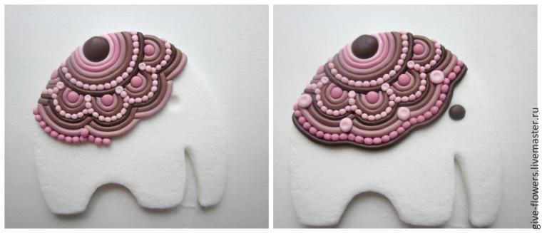 Polymer clay happy elephant brooch tutorial