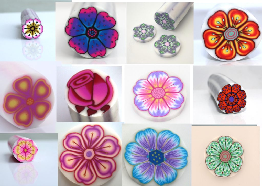 17 polymer clay flower canes to try