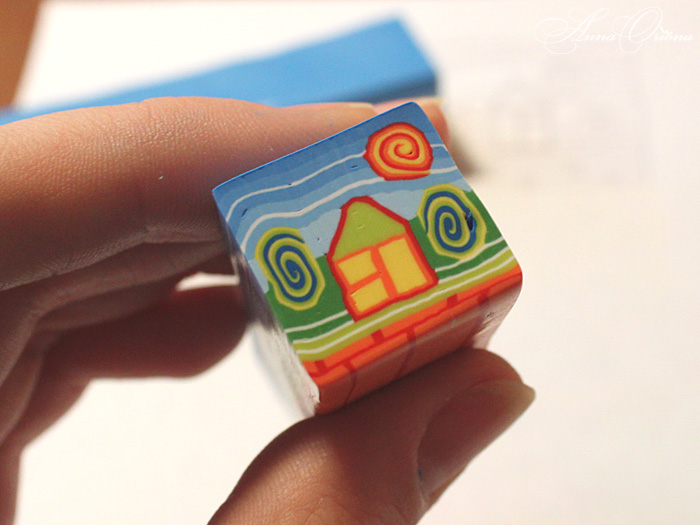 polymer clay, fimo, pasta house cane
