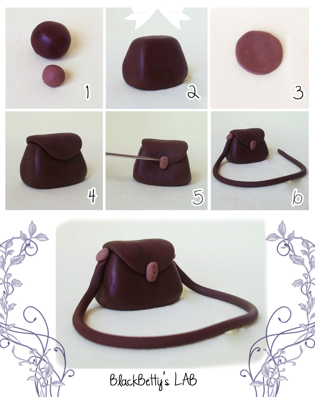 polymer clay handbag tutorial step by step 