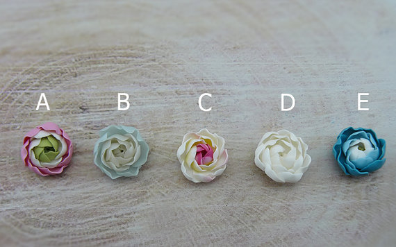 polymer clay miniature ranunculus flowers