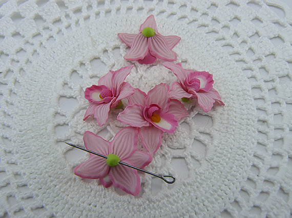 Polymer clay flower beads
