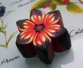 Polymer clay fire flower cane tutorial