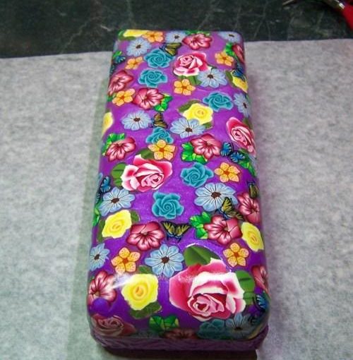 Polymer clay eyeglasses case accessory