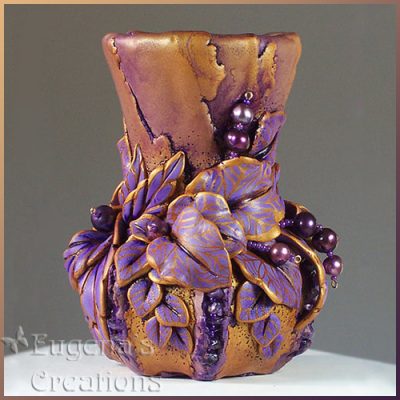 Polymer clay vase decorations