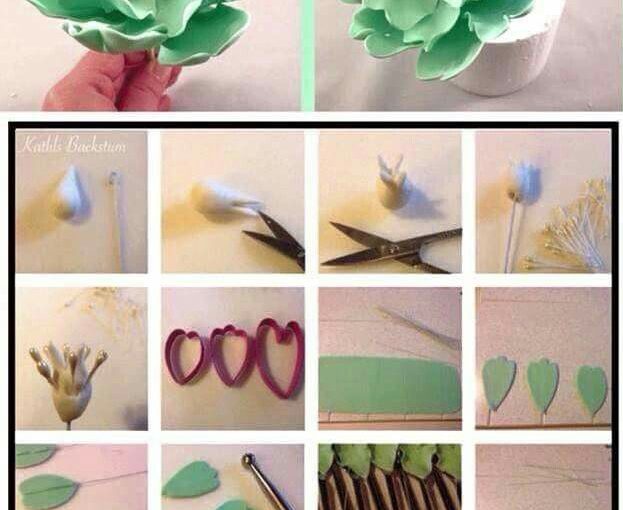 Polymer clay peony tutorial